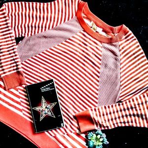 **NWT**Michael Kors Orange/White Stripes Sweater